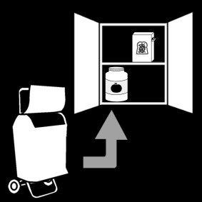 groceries: store in the cupboard
